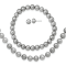 Rhodium Over Sterling Silver 7-8mm Gray Freshwater Pearl Earring
Bracelet Necklace Set