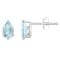 6x4mm Pear Shape Aquamarine Rhodium Over 10k White Gold Stud Earrings