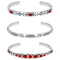 Red Coral Sterling Silver Cuff Bracelet Set Of 3
