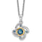 Rhodium Over Sterling Silver with 14K Accent London/Swiss Blue Topaz
18-inch Necklace