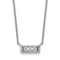 Rhodium Over Sterling Silver Polished Fancy Cubic Zirconia Bar Necklace