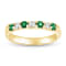 Emerald and Diamond 14k Yellow Gold Band Ring 0.50ctw