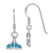 Rhodium Over Sterling Silver Lab Created Opal Dolphin Tail Dangle Earrings