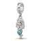 Sterling Silver Rhodium-plated Enamel Mermaid Dangle Bead