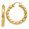14k Yellow Gold Polished 1 9/16" Twisted Hoop Earrings