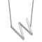 Rhodium Over 14k White Gold Sideways Diamond Initial W Pendant Cable
Link 18 Inch Necklace
