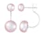 6-10mm Pink Cultured Freshwater Pearl Rhodium Over Sterling Silver Earrings