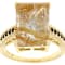 Golden Rutilated Quartz And Smoky Quartz Ring In 18K Gold Over Sterling
Silver 7.41ctw