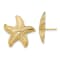 14k Yellow Gold Textured Starfish Stud Earrings