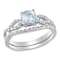 Aquamarine and Diamond 10K White Gold Ring 0.84ctw