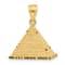 14k Yellow Gold Brushed and Diamond-Cut Pyramid Pendant