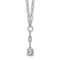 Rhodium Over Sterling Silver Cubic Zirconia Paperclip Link Lariat Necklace