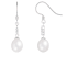 White Cultured Freshwater Pearl and Cubic Zirconia Rhodium Over Sterling
Silver 7-8mm Drop Earrings