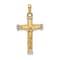 14k Two-tone Gold Diamond-cut Crucifix Pendant