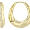 Textured Hoop Earrings In 14K Gold Over Sterling Silver