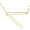 Sideways Initial V Necklace In Solid 14K Yellow Gold 18 Inch