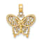 10K Yellow Gold Diamond-Cut and Textured Butterfly Charm