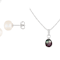 Black & White Cultured Freshwater Pearl Rhodium Over Sterling Silver
Pendant & Earring Set of 2