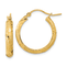 14K Yellow Gold 13/16" Polished Textured and Diamond-Cut Fancy
Patterned Hoop Earrings