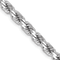 Rhodium Over 14k White Gold 4.25mm Solid Diamond-Cut Rope 22 Inch Chain