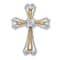 14k Yellow Gold and 14k White Gold Diamond Cross chain slide