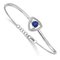 Rhodium Over 14k White Gold Diamond and Sapphire Triangles Bracelet