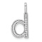 14K White Gold Diamond Lower Case Letter D Initial Pendant