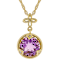Amethyst And White Zircon Pendant Necklace In 18K Gold Over Sterling
Silver 3.18ctw