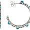 Turquoise And Filigree Hoop Earrings In Sterling Silver 4mm