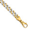 14k Yellow Gold and 14k White Gold 10mm Hand Polished Fancy Link Bracelet