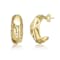 Geometric Gold Nugget C-Hoop Earrings In 14K Gold Over Brass