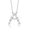 Initial A Mixed Cut CZ Pendant Necklace In Sterling Silver 18 Inch