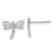 Rhodium Over 14K White Gold Polished Cubic Zirconia Dragonfly Post Earrings