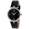 Mathey Tissot Women's Gaia Black Dial, White Bezel, Black Leather Strap Watch