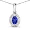 0.62ctw 14K White Gold Tanzanite and White Diamond Pendant with 18 inch
Cable Chain