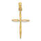 14k Yellow Gold Diamond-Cut with Tapered Ends Cross Charm