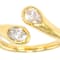 Oval And Pear Moissanite Bypass Two-Stone Ring In 14K Gold Over Sterling Silver