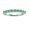 Round Emerald Sterling Silver Anniversary Style Stackable Band Ring, 0.80ctw