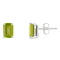 6x4mm Emerald Cut Peridot 14k White Gold Stud Earrings