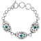 Turquoise Southwest Inspired Sterling Silver Toggle Bracelet 4mm