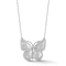 Sterling Statements Rhodium Over Sterling Silver CZ Butterfly Necklace