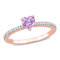 Rose de France and Diamond 10K Rose Gold Ring 0.48ctw