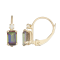Mystic Fire Green Topaz and White Zircon 10K Yellow Gold Dangle Earrings 1.40ctw