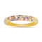 Pink, Blue, And White Cubic Zirconia 14k Yellow Gold Over Sterling
Silver Ring 0.21ctw