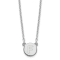 Rhodium Over Sterling Silver Tiny Circle Block Letter F  Initial Necklace