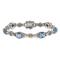 Sterling Silver with 14K Gold Over Sterling Silver Oxidized Swiss Blue
Topaz Bracelet