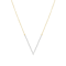 Diamond Accent V-Pendant Necklace In 14K Gold Over Sterling Silver