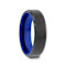 RIGEL Flat Beveled Edges Black Tungsten Ring with Brushed Center and
Vibrant Blue Ceramic Inside 6mm