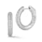 Rachel Zoe Pave Inside-Out Round Hoop Earrings in Rhodium Over Sterling Silver