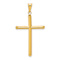 14k Yellow Gold 3D Polished Cross Pendant
